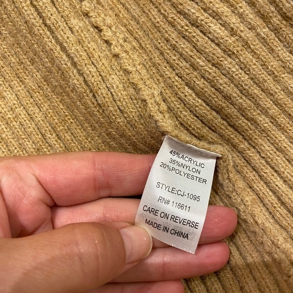 Amadi Anthropologie Women’s Alma Cozy Cardigan Ribbed Belted Tan Size L - Picture 8 of 10